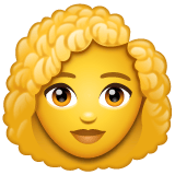 Whatsapp design of the woman: curly hair emoji verson:2.23.2.72