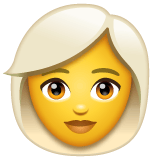 Whatsapp design of the woman: white hair emoji verson:2.23.2.72