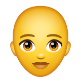 Whatsapp design of the woman: bald emoji verson:2.23.2.72