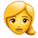 Whatsapp design of the woman: blond hair emoji verson:2.23.2.72