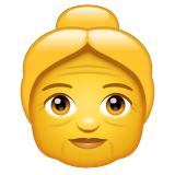 Whatsapp design of the old woman emoji verson:2.23.2.72