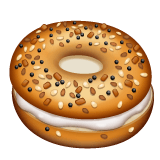 Whatsapp design of the bagel emoji verson:2.23.2.72