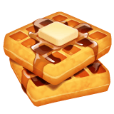 Whatsapp design of the waffle emoji verson:2.23.2.72