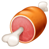 Whatsapp design of the meat on bone emoji verson:2.23.2.72