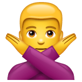 Whatsapp design of the man gesturing NO emoji verson:2.23.2.72