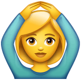 Whatsapp design of the woman gesturing OK emoji verson:2.23.2.72