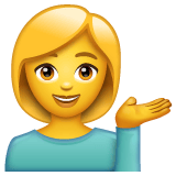 Whatsapp Whatsapp design of the woman tipping hand emoji verson:2.23.2.72