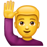 Whatsapp design of the man raising hand emoji verson:2.23.2.72