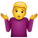 Whatsapp design of the man shrugging emoji verson:2.23.2.72