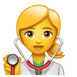Whatsapp design of the woman health worker emoji verson:2.23.2.72