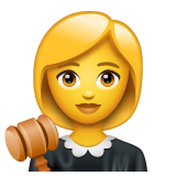 Whatsapp design of the woman judge emoji verson:2.23.2.72