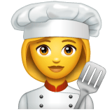 Whatsapp design of the woman cook emoji verson:2.23.2.72