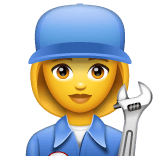 Whatsapp design of the woman mechanic emoji verson:2.23.2.72