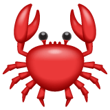 Whatsapp design of the crab emoji verson:2.23.2.72