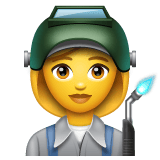 Whatsapp design of the woman factory worker emoji verson:2.23.2.72