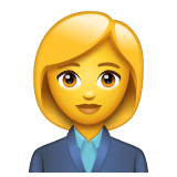 Whatsapp design of the woman office worker emoji verson:2.23.2.72