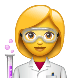 Whatsapp design of the woman scientist emoji verson:2.23.2.72