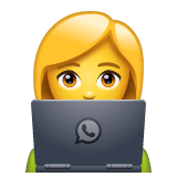 Whatsapp design of the woman technologist emoji verson:2.23.2.72