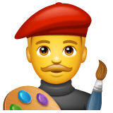 Whatsapp design of the man artist emoji verson:2.23.2.72
