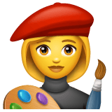 Whatsapp design of the woman artist emoji verson:2.23.2.72