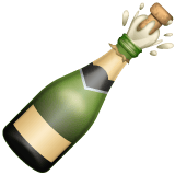 Whatsapp design of the bottle with popping cork emoji verson:2.23.2.72