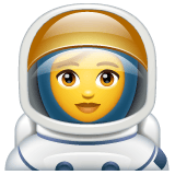 Whatsapp design of the woman astronaut emoji verson:2.23.2.72
