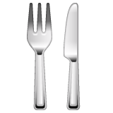 Whatsapp design of the fork and knife emoji verson:2.23.2.72