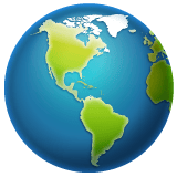 Whatsapp design of the globe showing Americas emoji verson:2.23.2.72