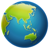 Whatsapp design of the globe showing Asia-Australia emoji verson:2.23.2.72