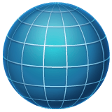 Whatsapp design of the globe with meridians emoji verson:2.23.2.72