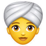 Whatsapp design of the woman wearing turban emoji verson:2.23.2.72