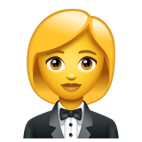 Whatsapp design of the woman in tuxedo emoji verson:2.23.2.72