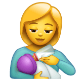 Whatsapp design of the woman feeding baby emoji verson:2.23.2.72