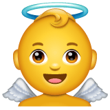 Whatsapp design of the baby angel emoji verson:2.23.2.72