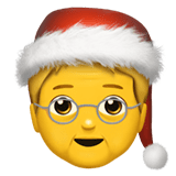 Apple design of the mx claus emoji verson:ios 16.4