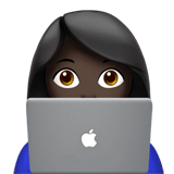 Apple design of the woman technologist: dark skin tone emoji verson:ios 16.4