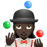 Apple design of the woman juggling: dark skin tone emoji verson:ios 16.4