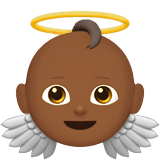 Apple design of the baby angel: medium-dark skin tone emoji verson:ios 16.4