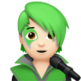 Apple design of the singer: light skin tone emoji verson:ios 16.4