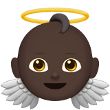 Apple design of the baby angel: dark skin tone emoji verson:ios 16.4