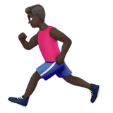 Apple design of the man running: dark skin tone emoji verson:ios 16.4
