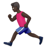 Apple design of the man running: dark skin tone emoji verson:ios 16.4