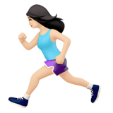 Apple design of the woman running: light skin tone emoji verson:ios 16.4