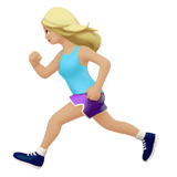 Apple design of the woman running: medium-light skin tone emoji verson:ios 16.4