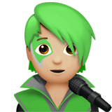 Apple design of the singer: medium-light skin tone emoji verson:ios 16.4