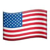 Apple design of the flag: United States emoji verson:ios 16.4