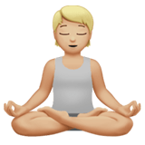Apple design of the person in lotus position: medium-light skin tone emoji verson:ios 16.4
