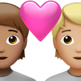 Apple design of the couple with heart: person person medium skin tone medium-light skin tone emoji verson:ios 16.4