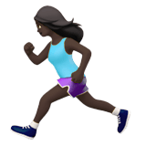 Apple design of the woman running: dark skin tone emoji verson:ios 16.4