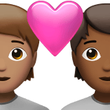 Apple design of the couple with heart: person person medium skin tone medium-dark skin tone emoji verson:ios 16.4
